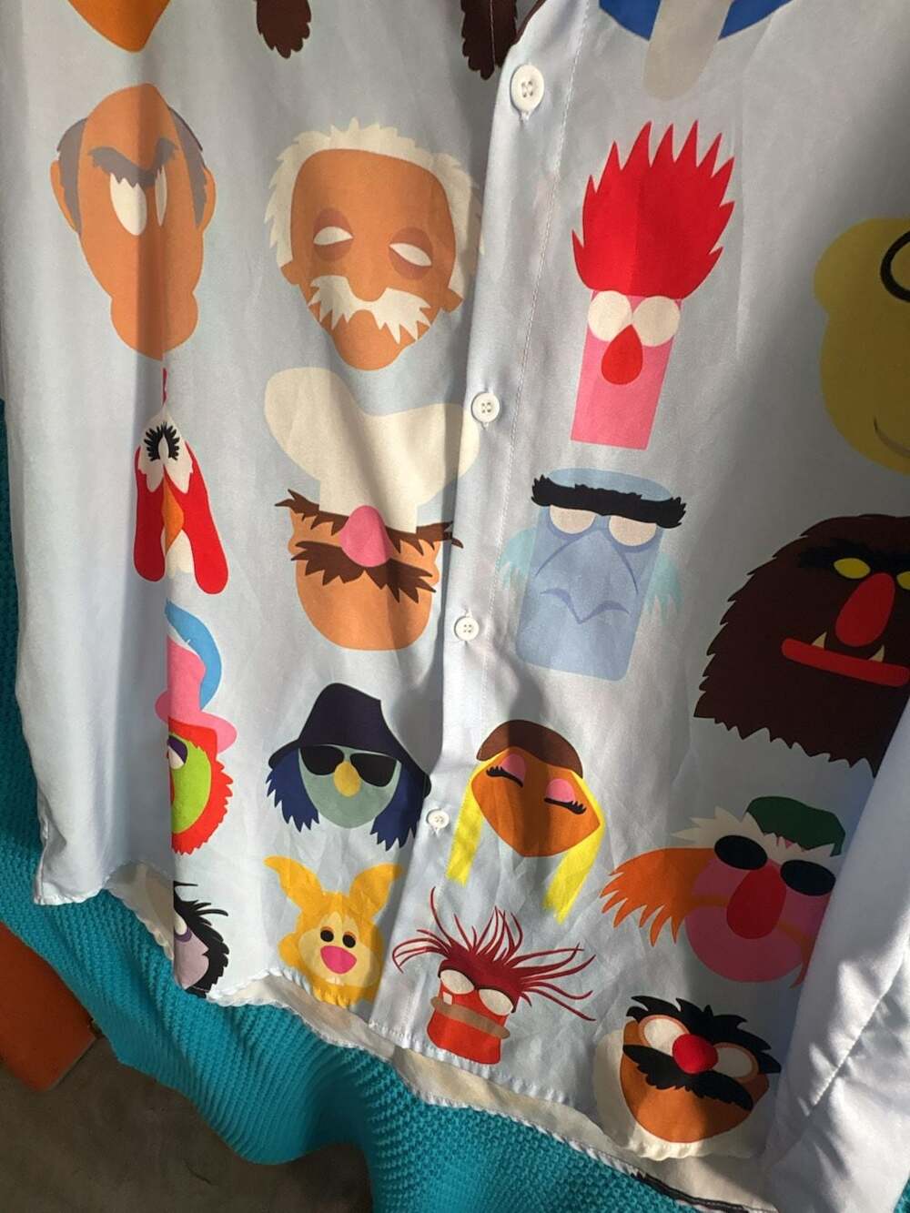 The Muppet Show Character All-Over Print Short Sleeve Button-Down Shirt - Picture 3 of 4